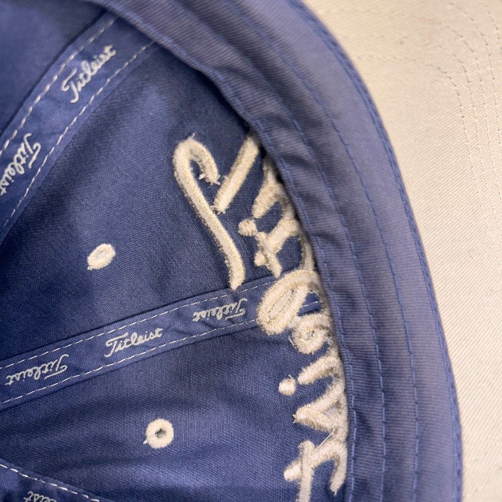 Titleist Script Logo Mens Blue Titleist Golf Hat Adjustable Cotton OSFM - Picture 7 of 12